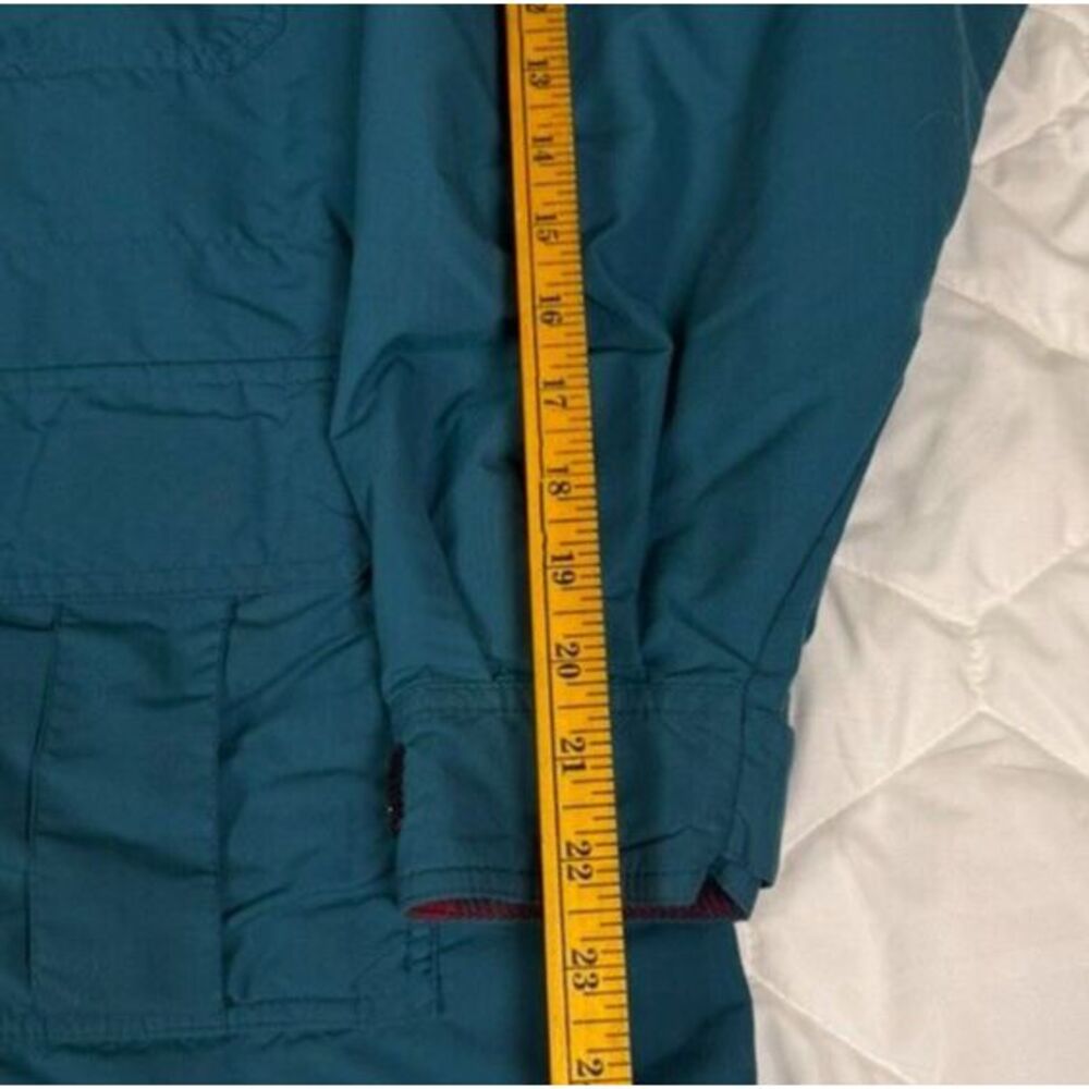 Vintage REI Womens Lined Overcoat Size 16 Blue Hooded Full Zip and Snap Pockets - Picture 9 of 14